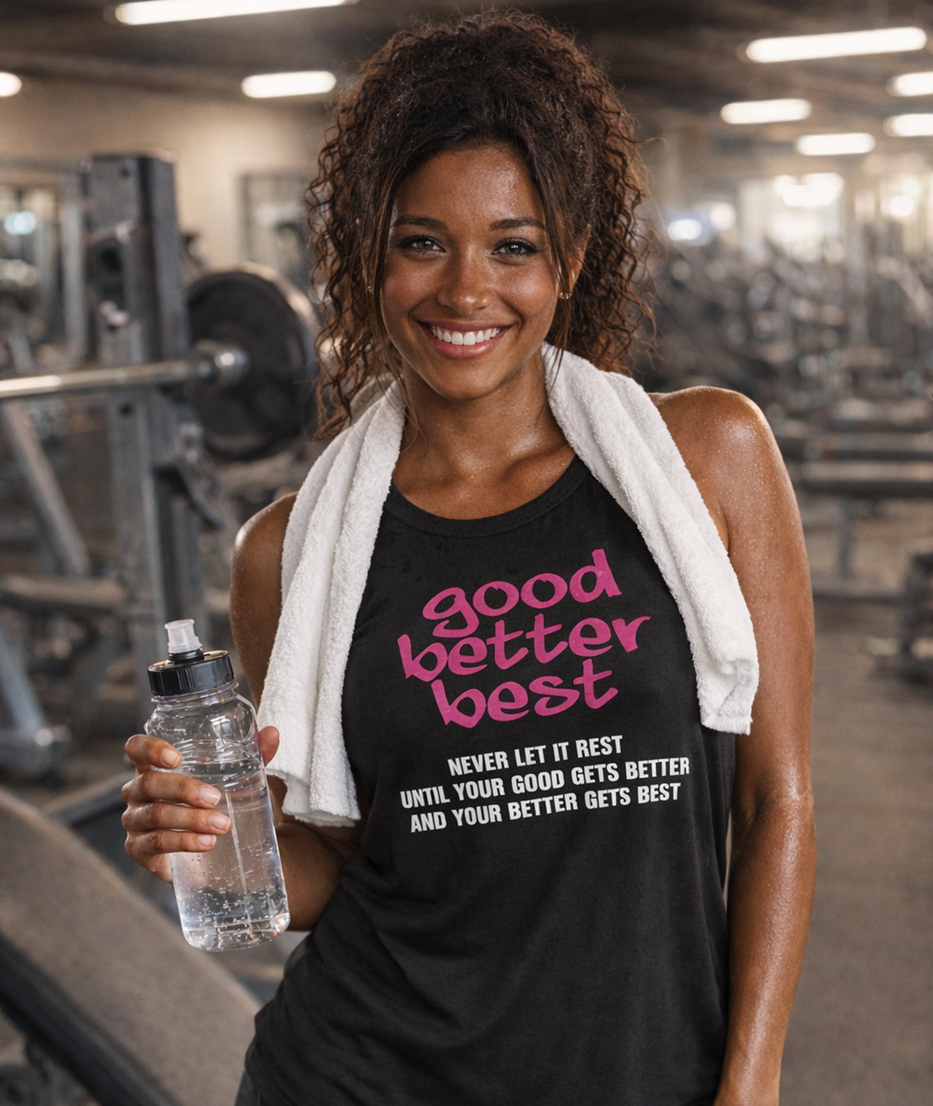 District Good Better Best Workout Tank