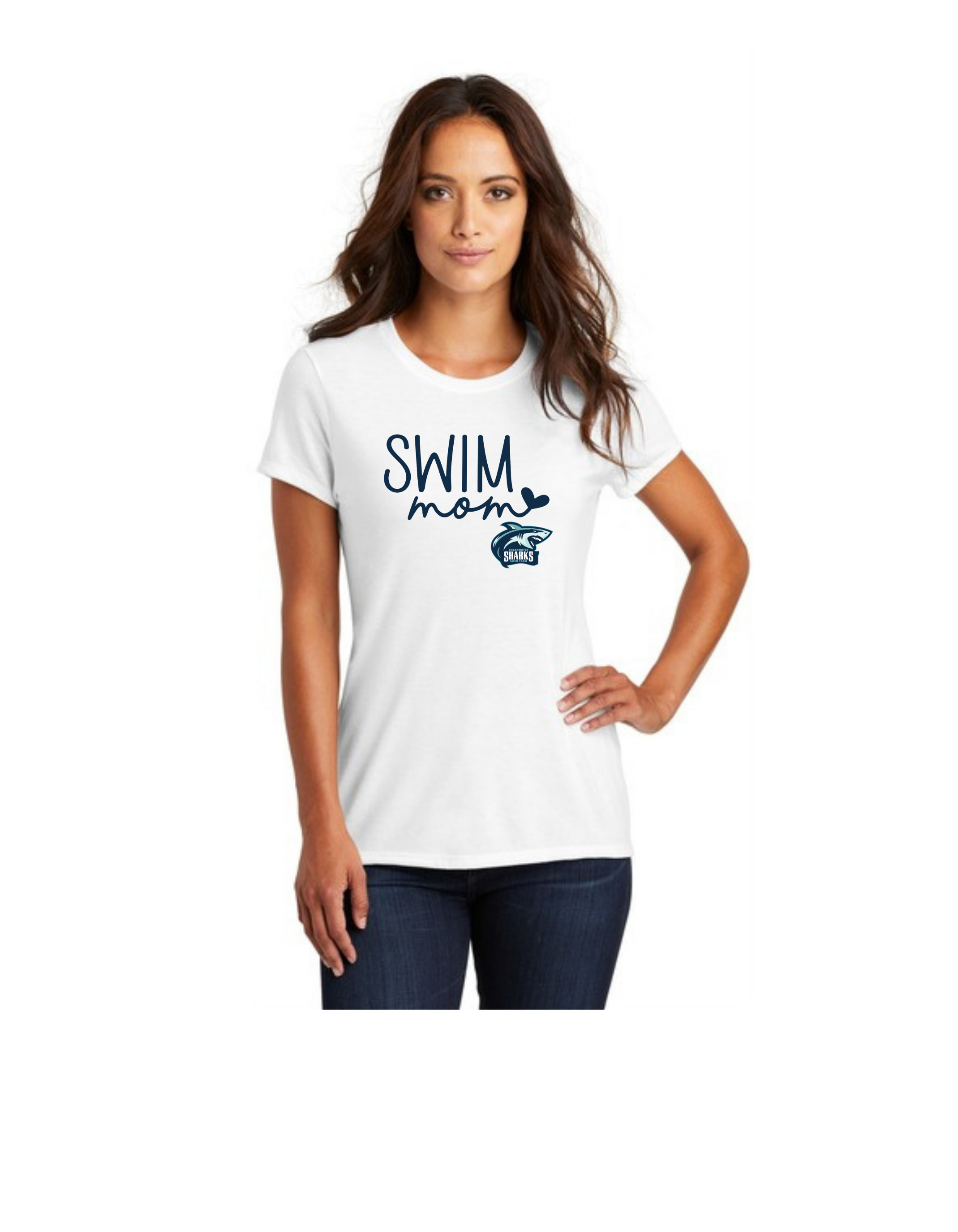 Swim Mom Heart TriBlend Tee - Womens