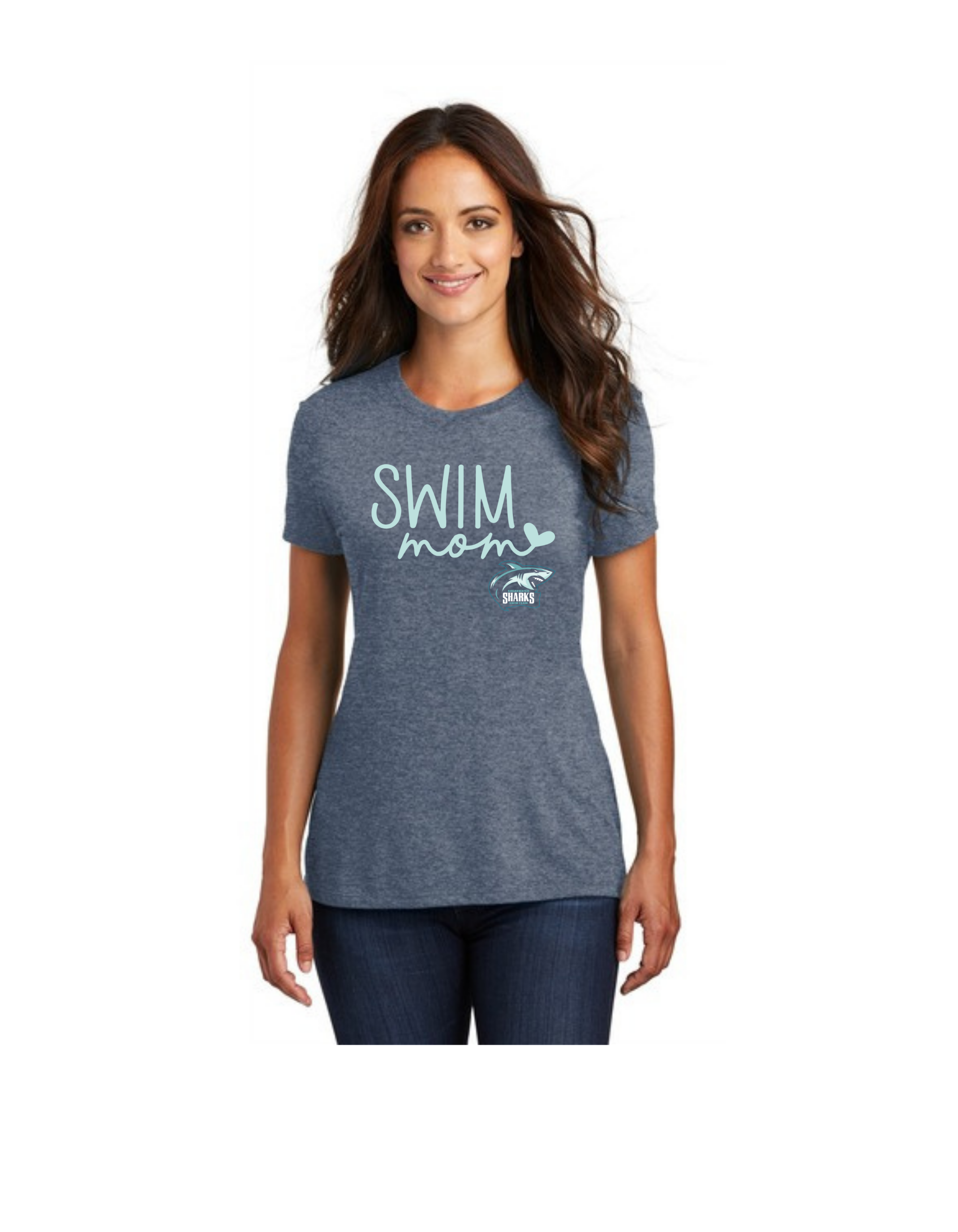 Swim Mom Heart TriBlend Tee - Womens