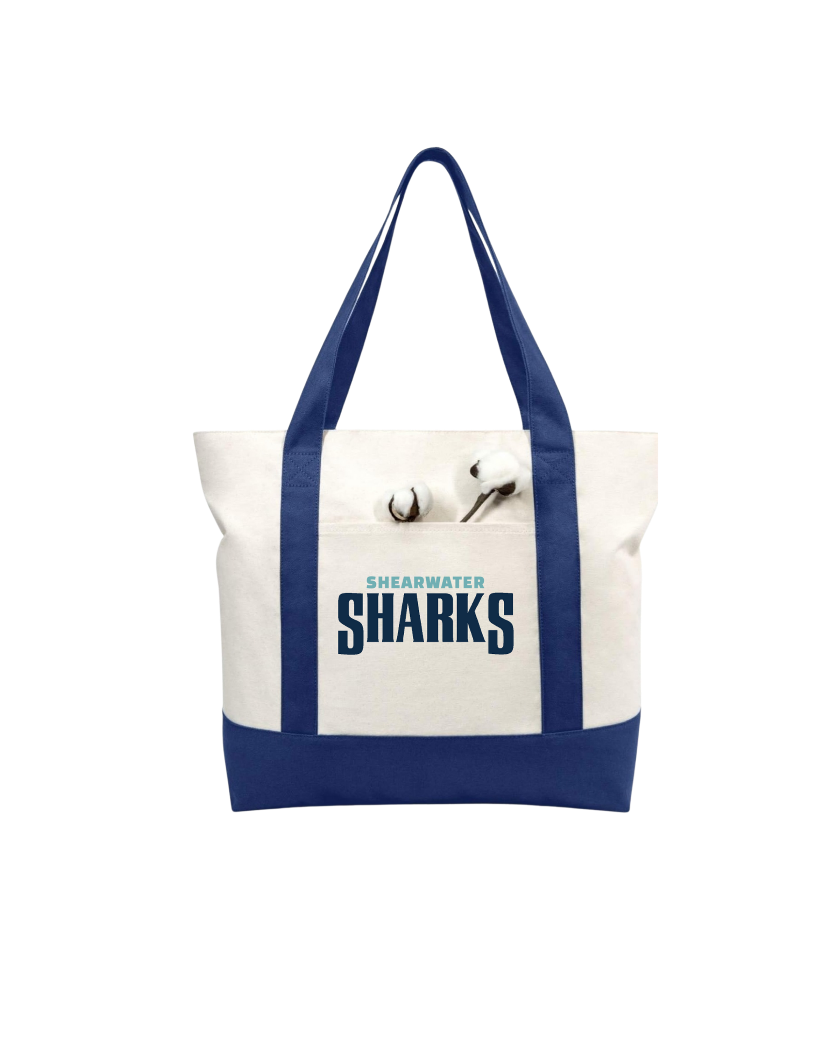 Shearwater Sharks Wordmark Tote Bag