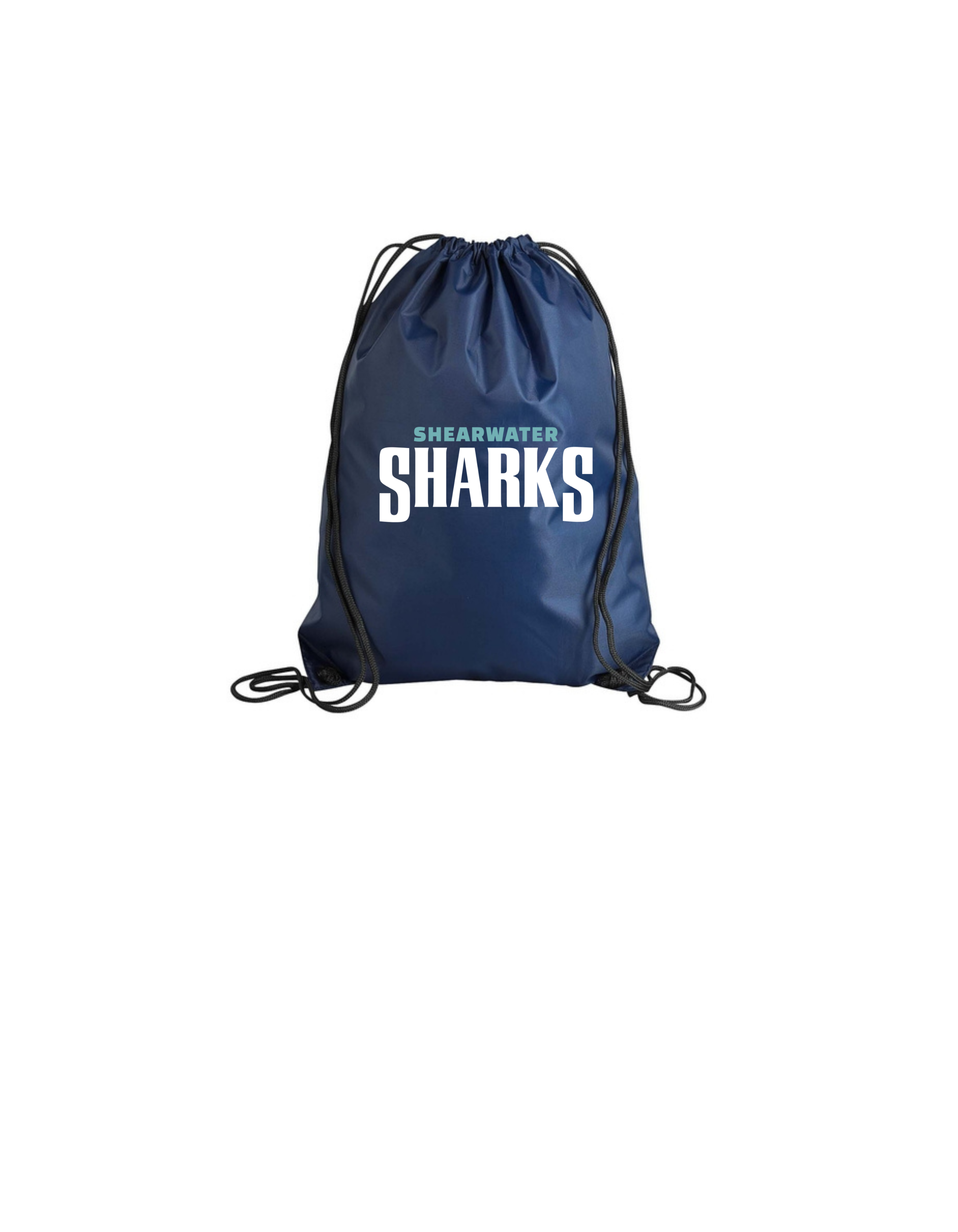 Shearwater Sharks Wordmark Drawstring Bag
