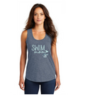 Swim Mom Heart TriBlend Racerback Tank - Womens