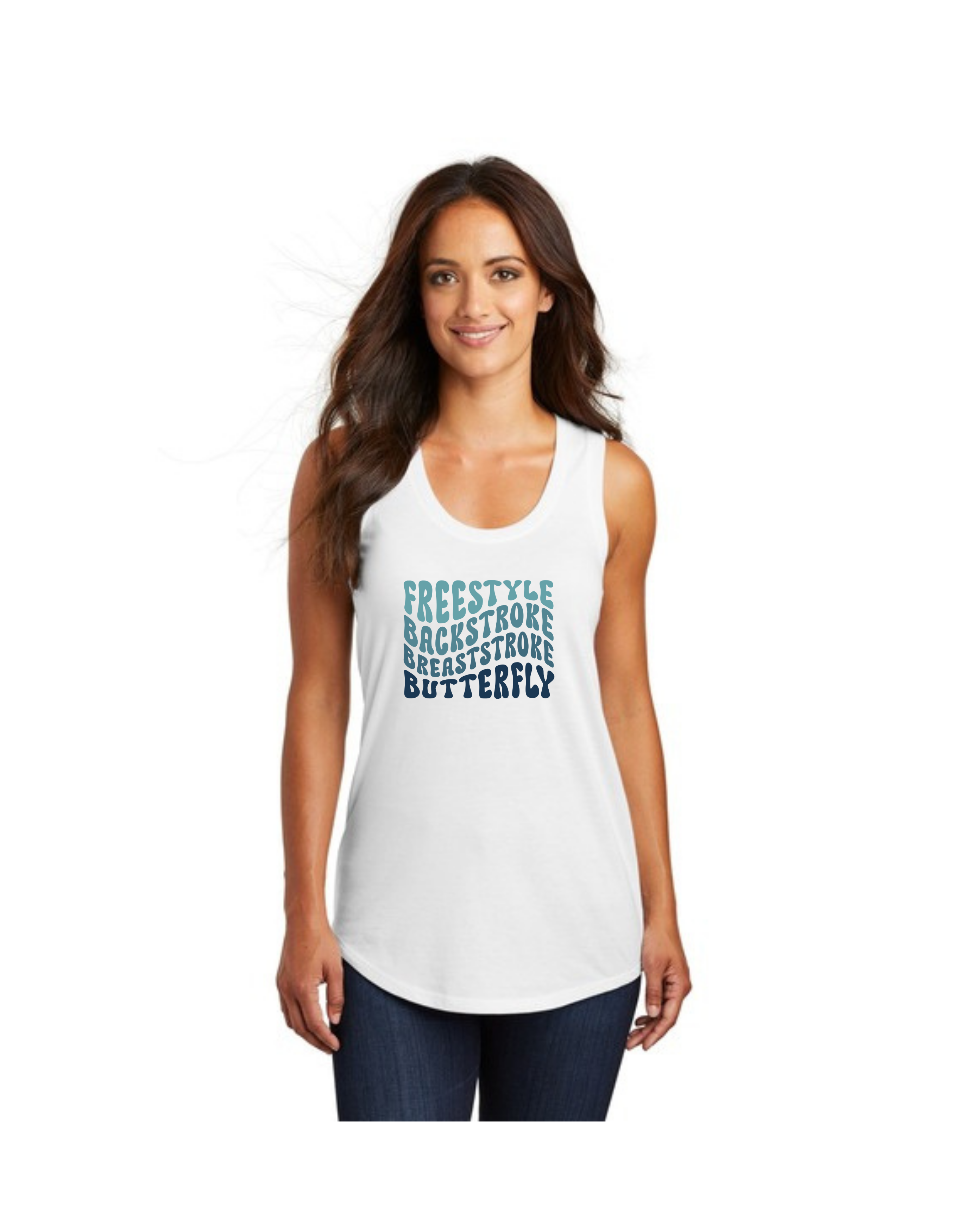 Freestyle Backstroke Design TriBlend Racerback Tank - Womens