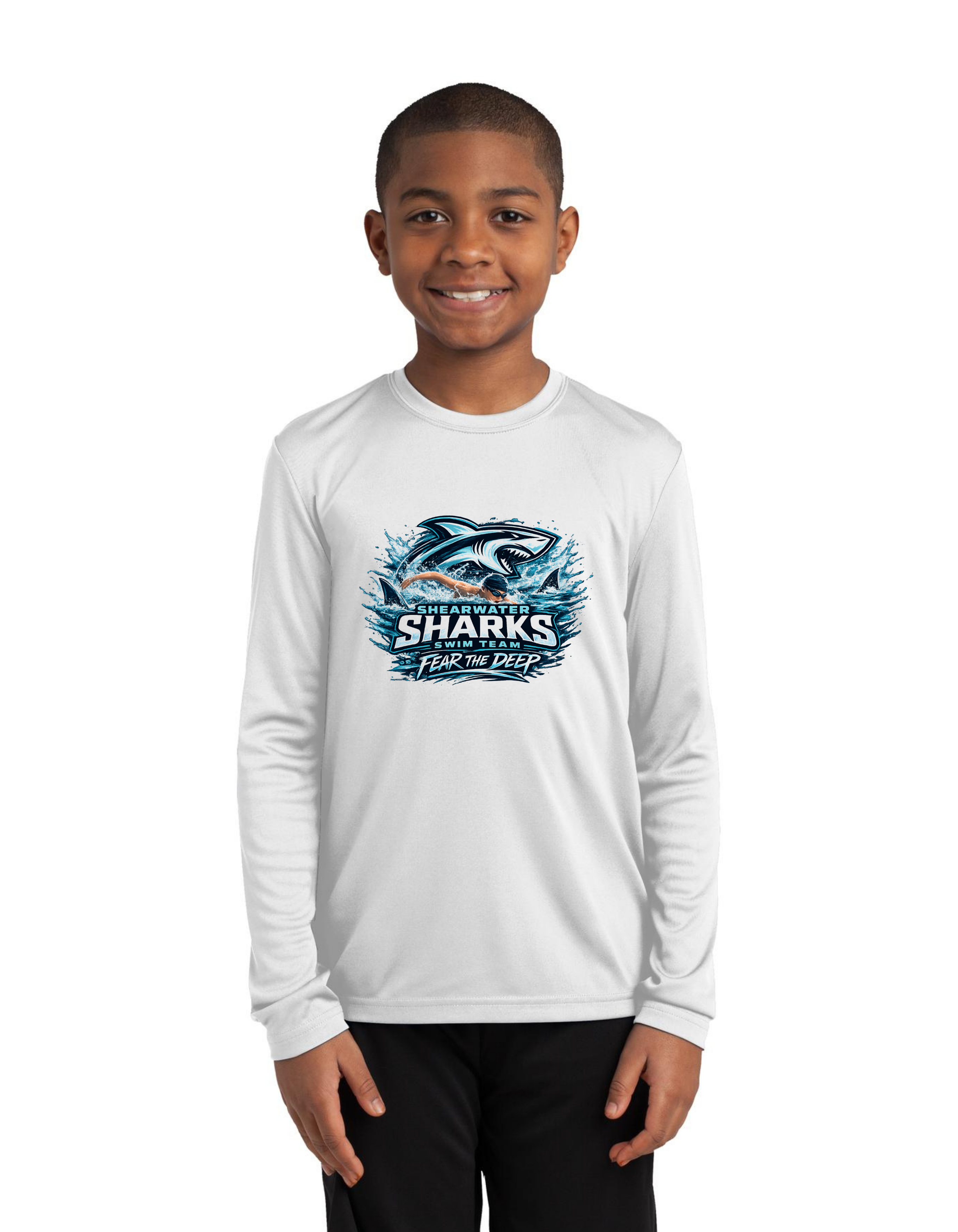 Fear The Deep Moisture Wick Long Sleeve - Youth