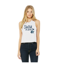Swim Mom Heart  Cropped Racerback Tank - Womens