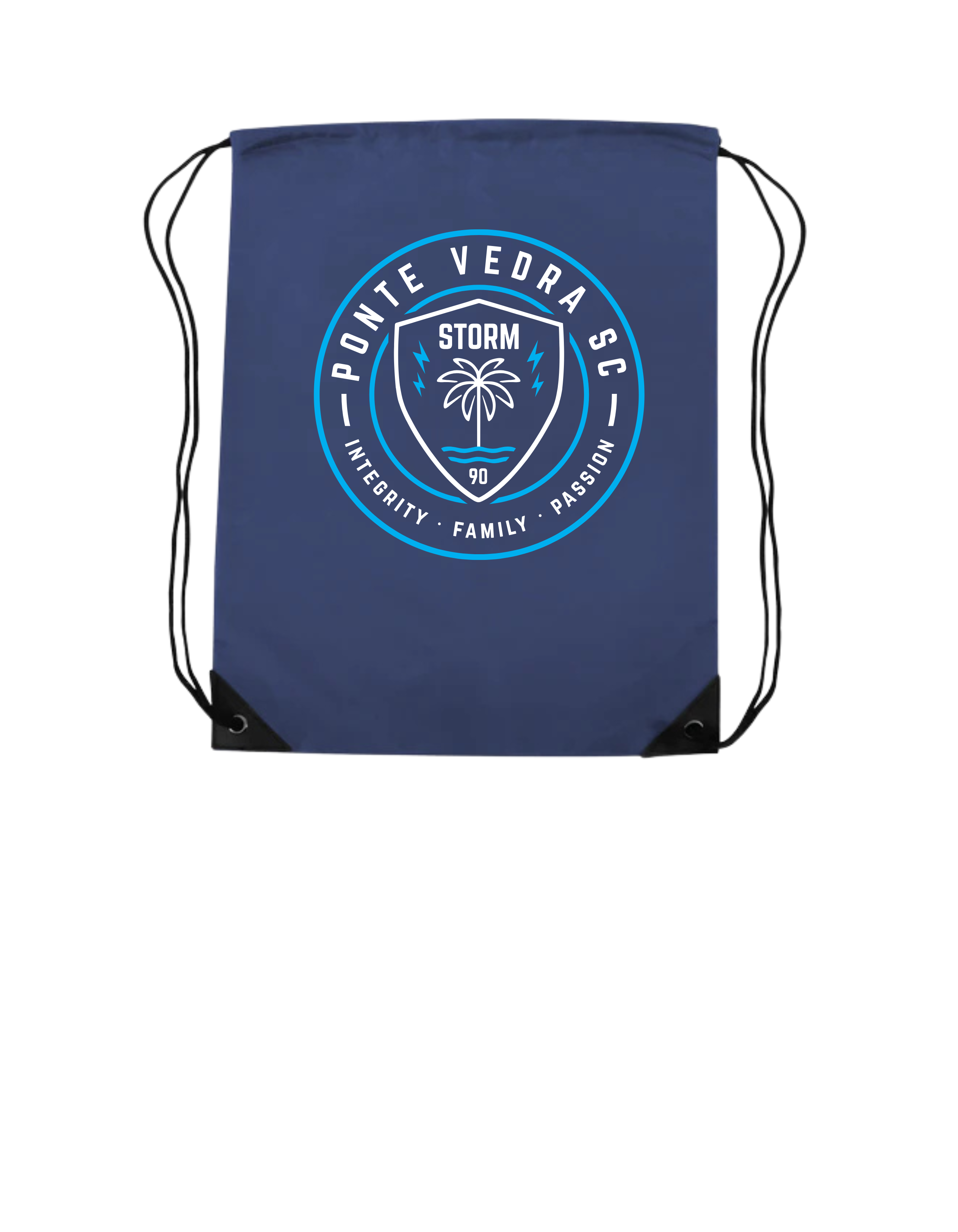 Navy Blue PVSC Drawstring Bag