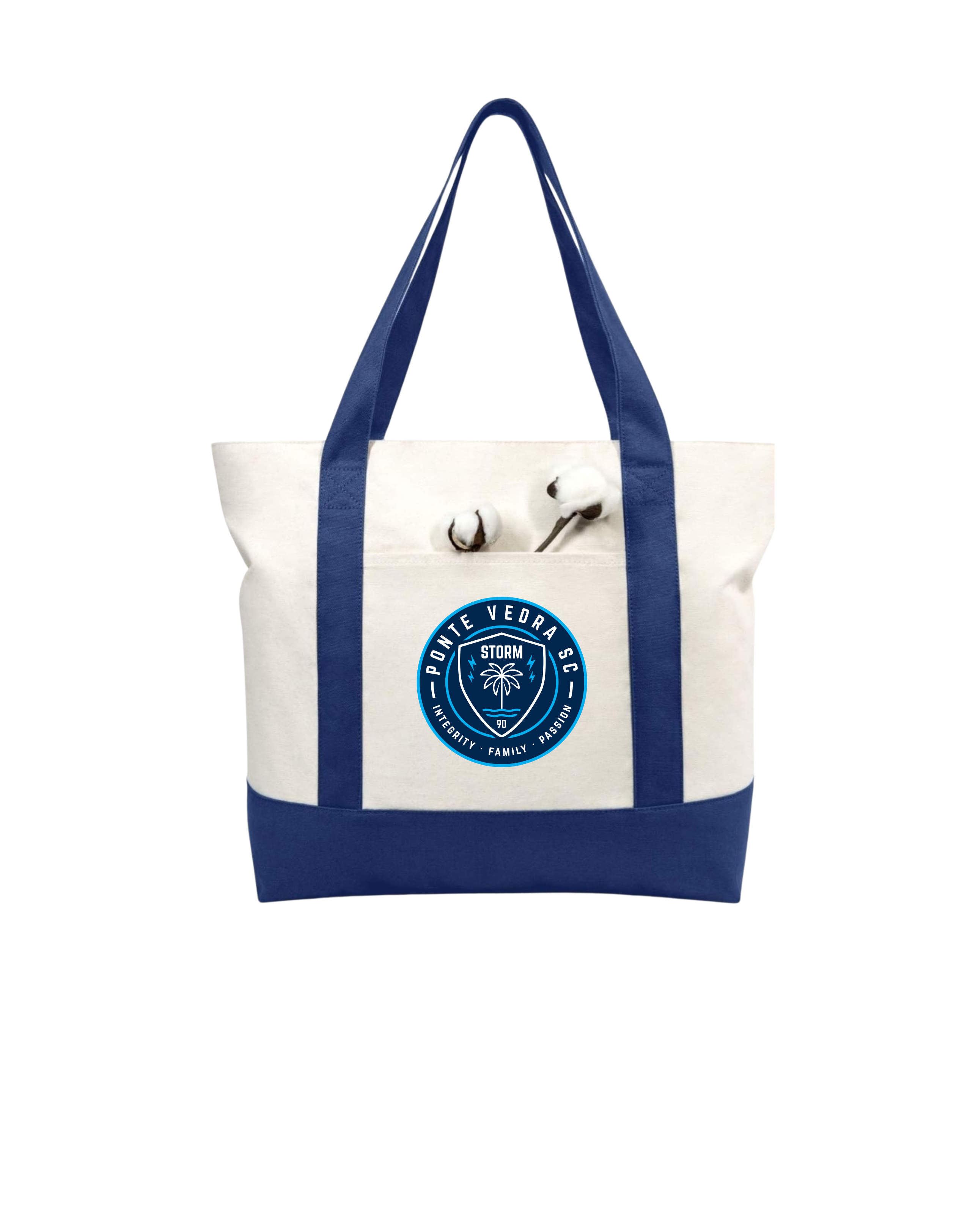 Canvas and Navy PVSC Tote Bag