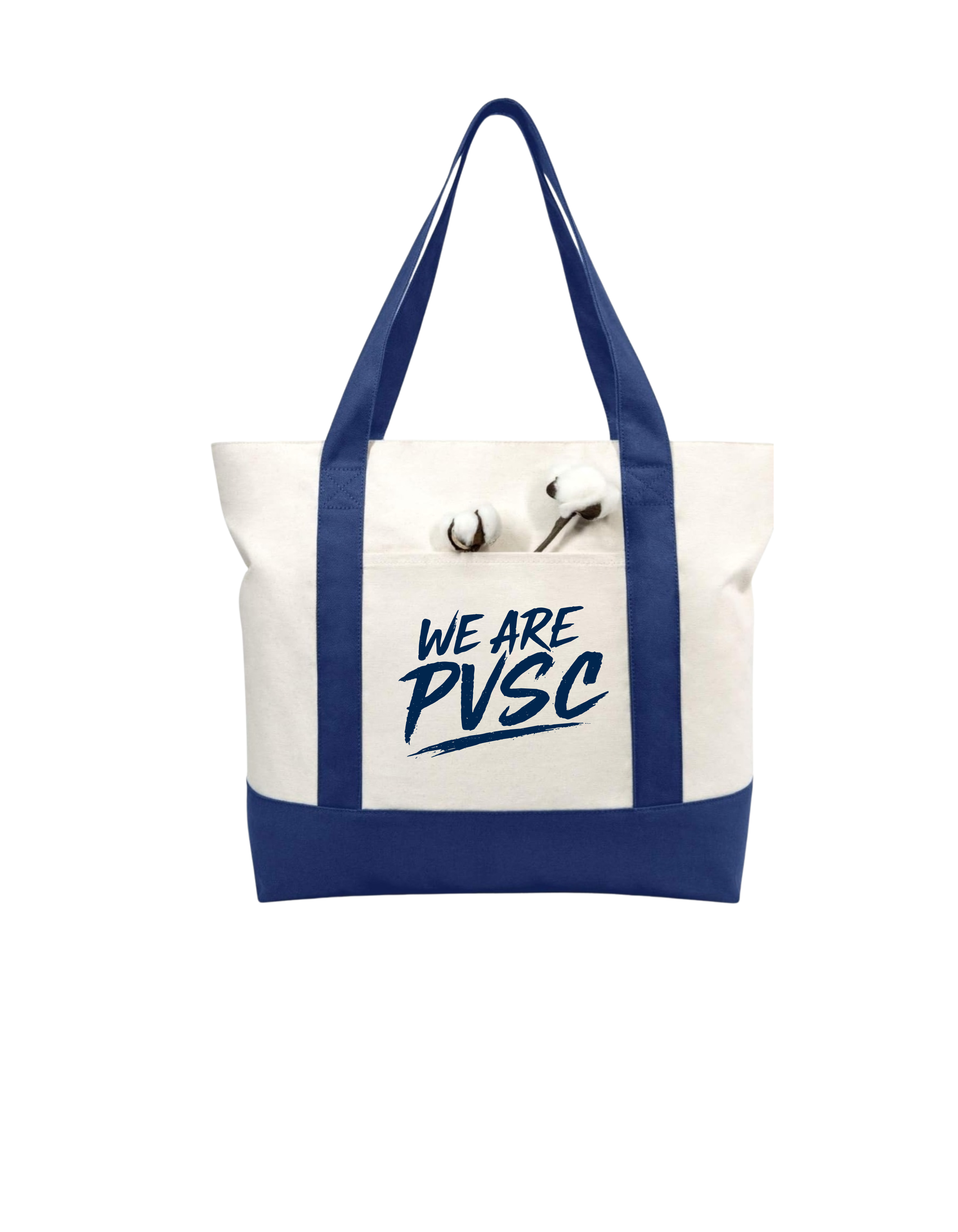Canvas and Navy We Are PVSC Tote Bag