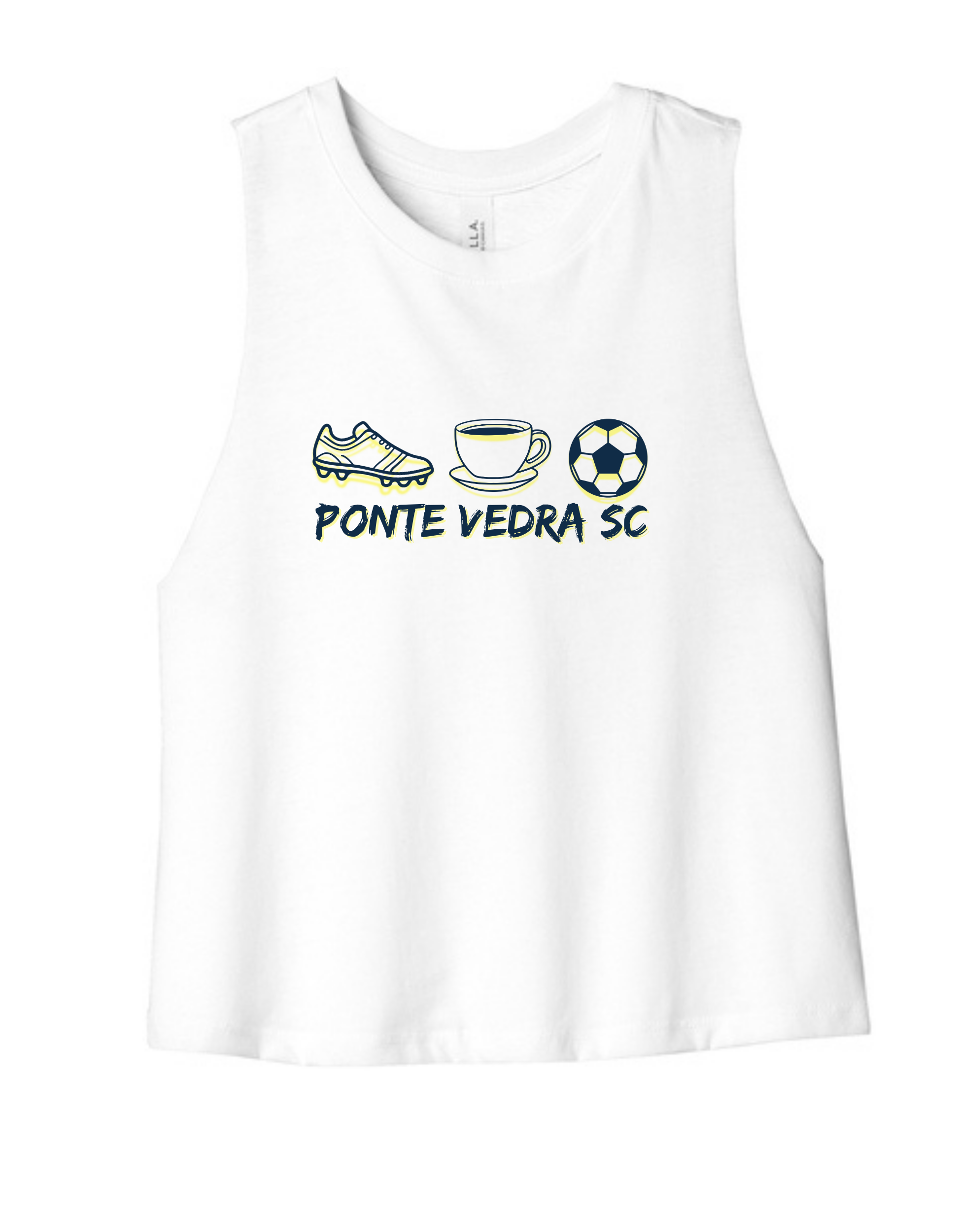 Bella Cropped Racerback Tank - White