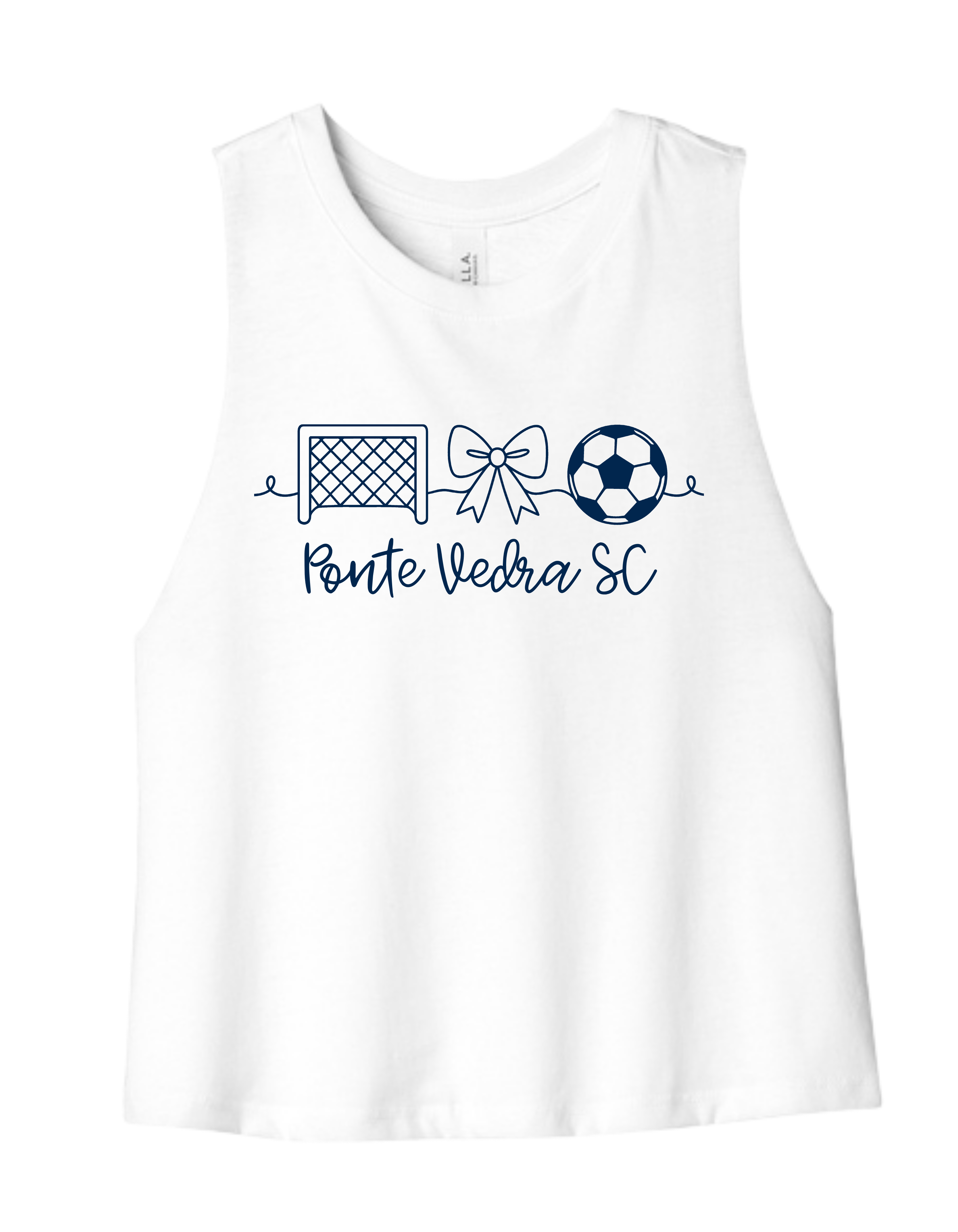 Bella Cropped Racerback Tank - White