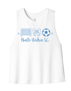 Bella Cropped Racerback Tank - White