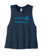 Bella Cropped Racerback Tank - Heather Navy