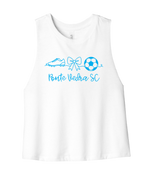 Bella Cropped Racerback Tank - White