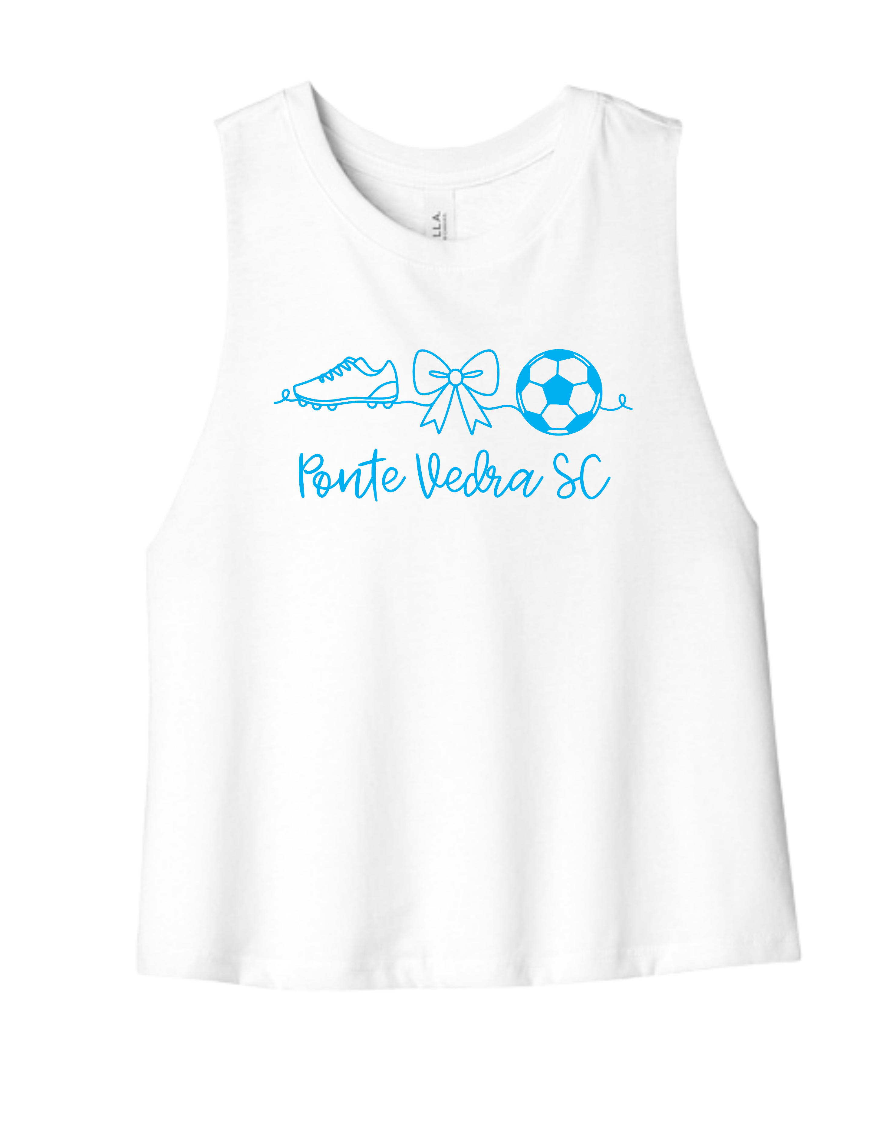 Bella Cropped Racerback Tank - White