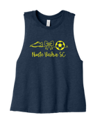 Bella Cropped Racerback Tank - Heather Navy