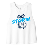 Bella Cropped Racerback Tank - White