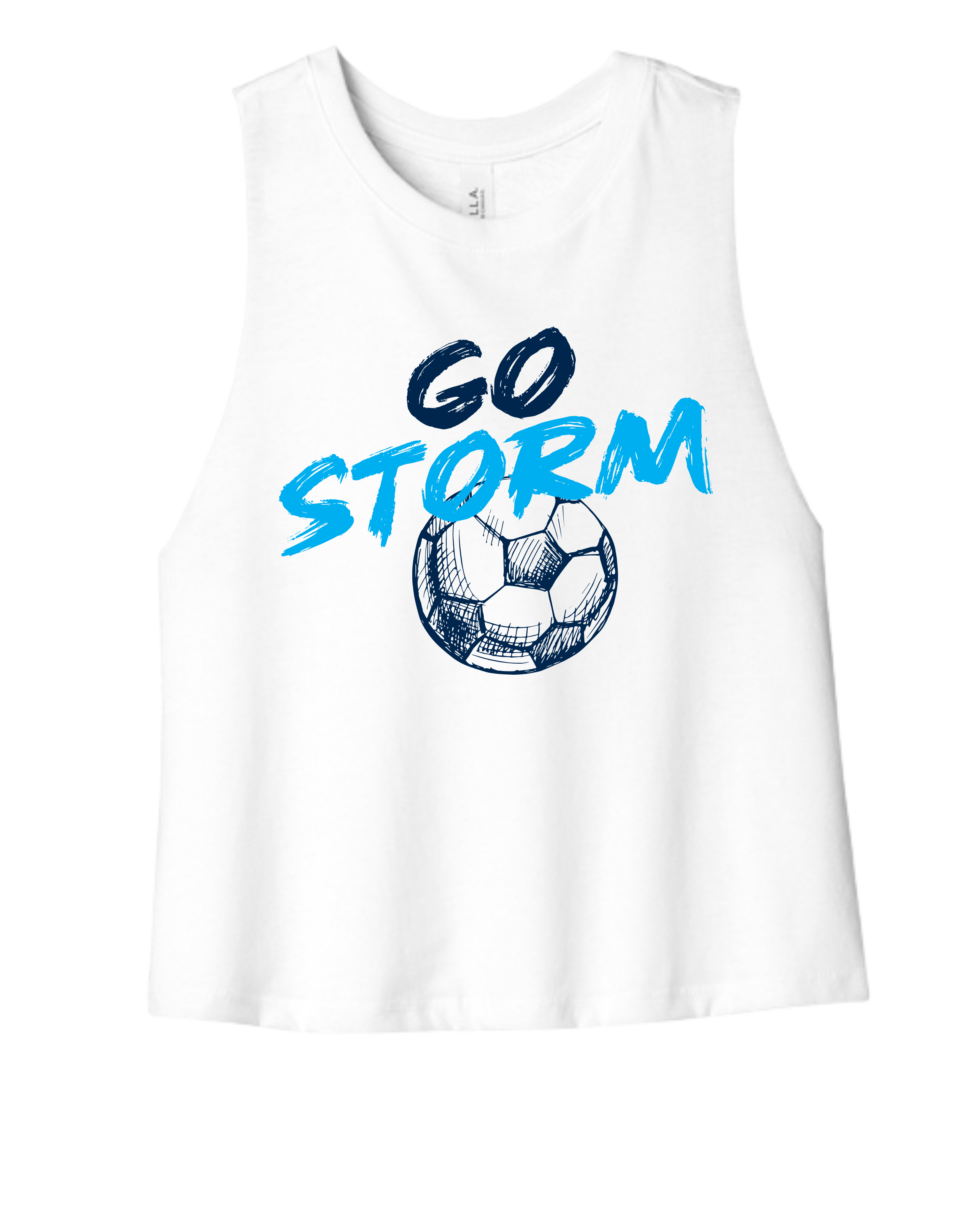 Bella Cropped Racerback Tank - White