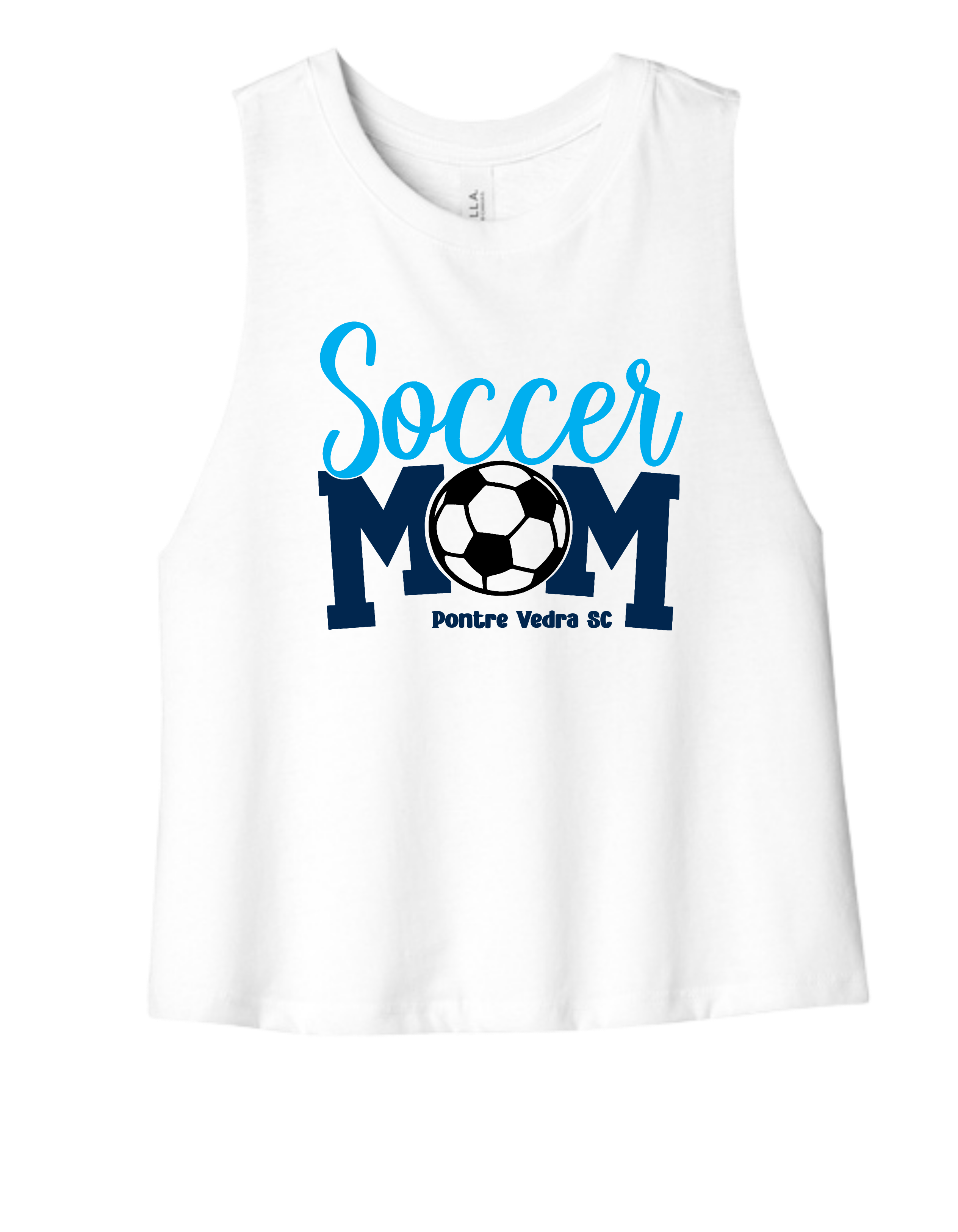 Bella Cropped Racerback Tank - White