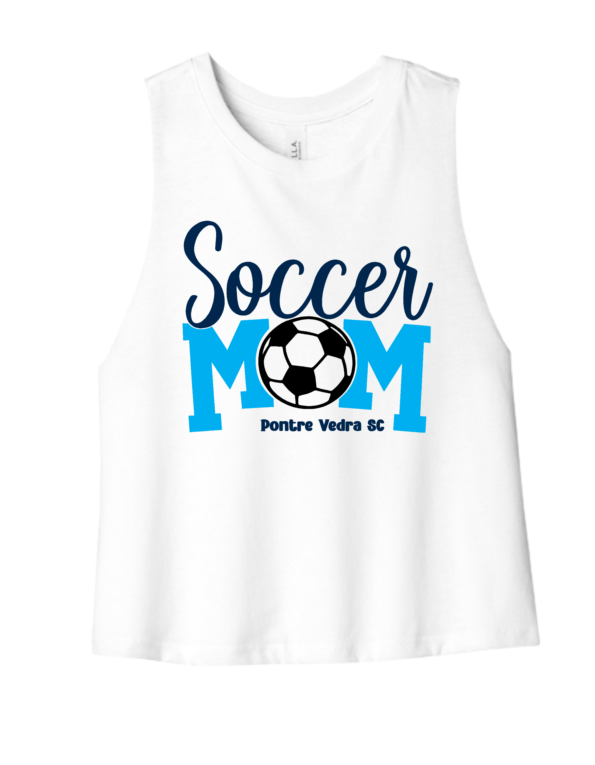 Bella Cropped Racerback Tank - White