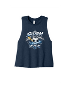 Bella Cropped Racerback Tank - Heather Navy