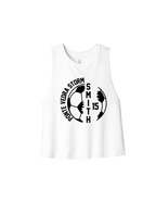 Bella Cropped Racerback Tank - White