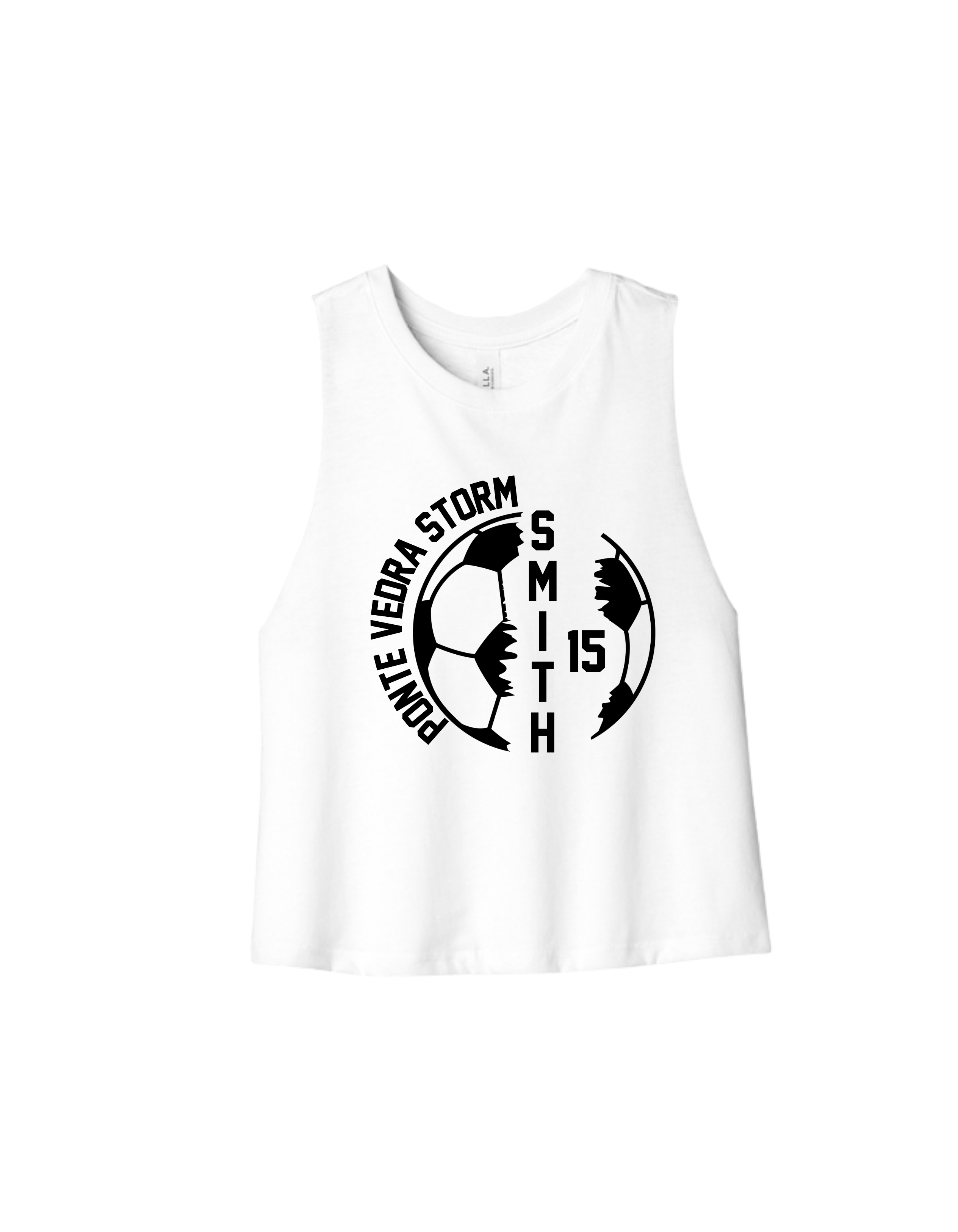 Bella Cropped Racerback Tank - White