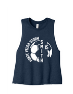 Bella Cropped Racerback Tank - Heather Navy