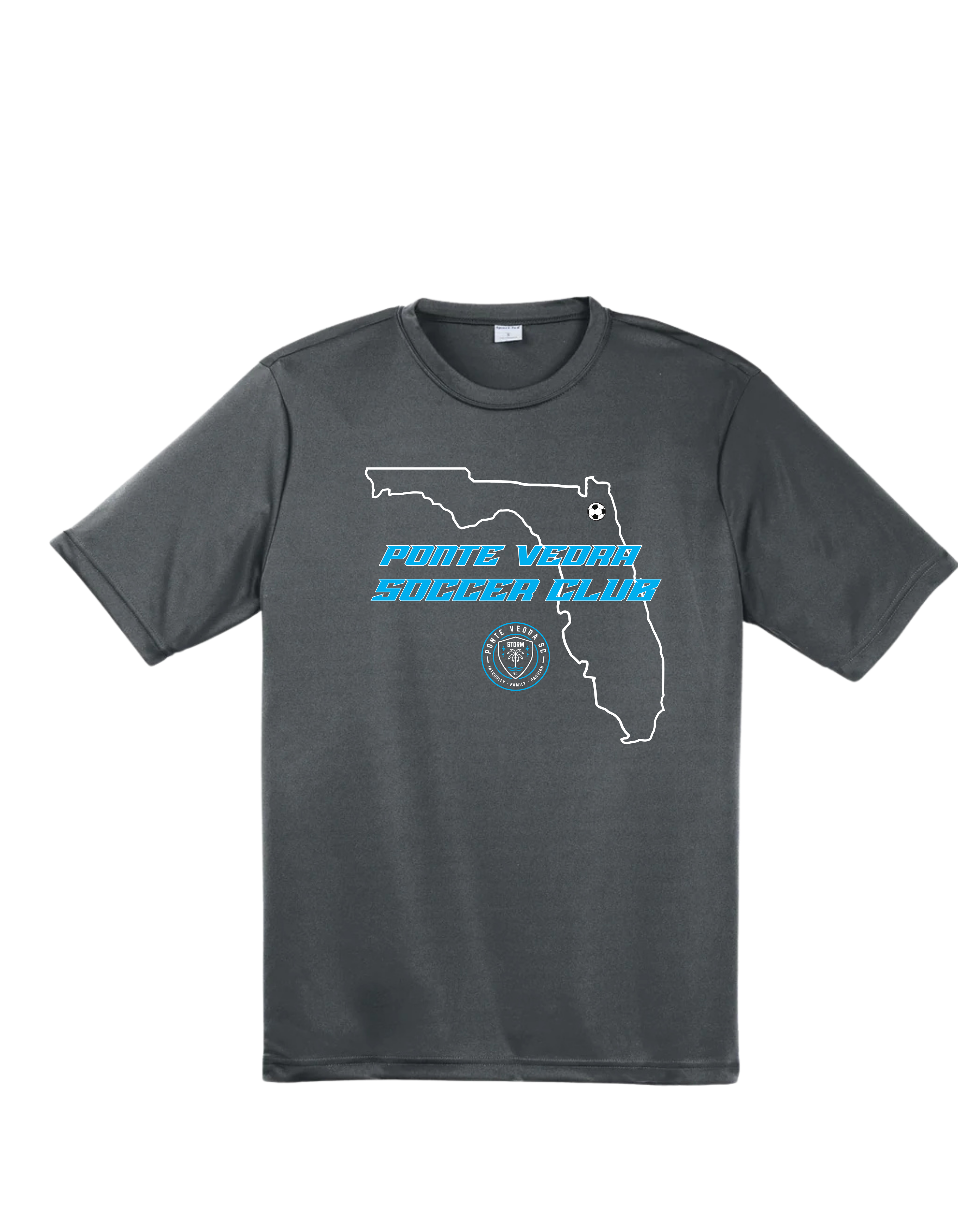 SportTek Moisture Wick Unixex Tee - Iron Grey