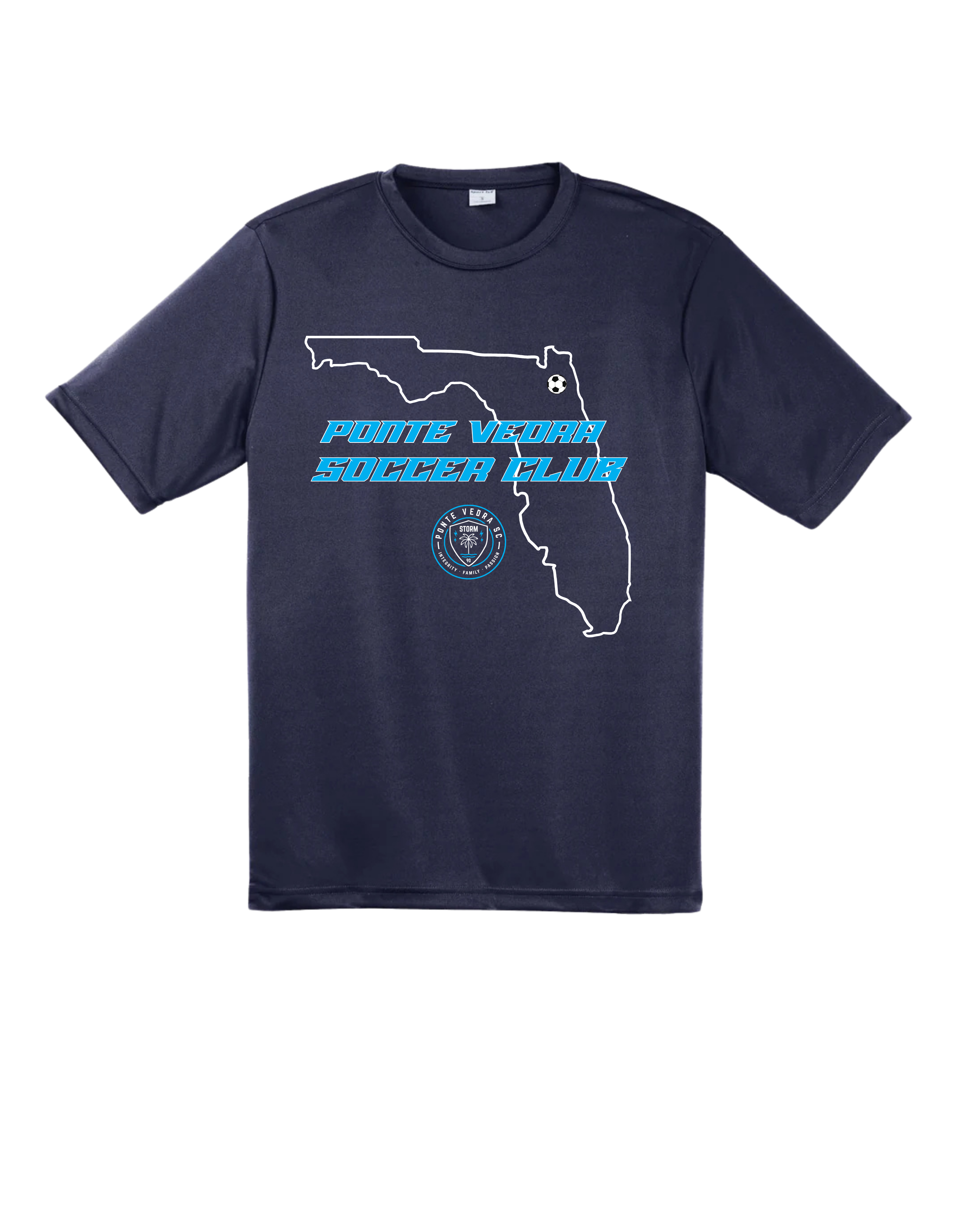 SportTek Moisture Wick Unixex Tee - Navy