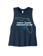 Bella Cropped Racerback Tank - Heather Navy