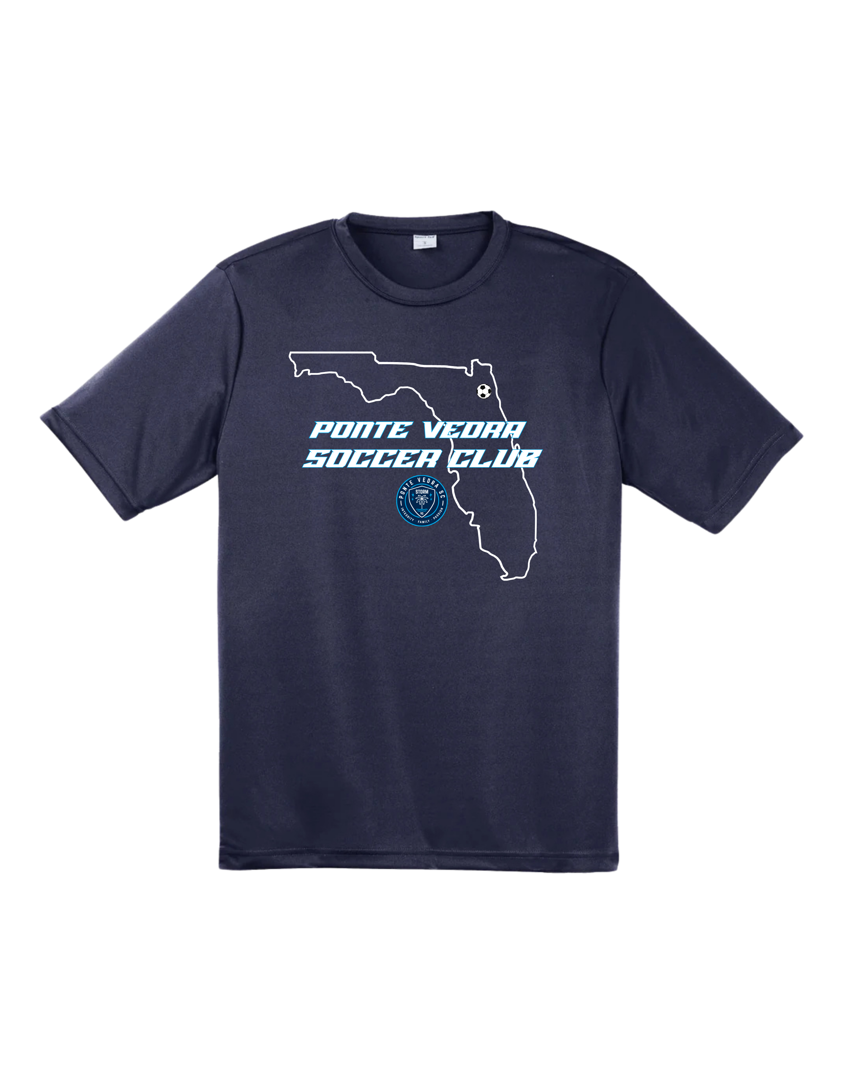 SportTek Moisture Wick Unixex Tee - Navy