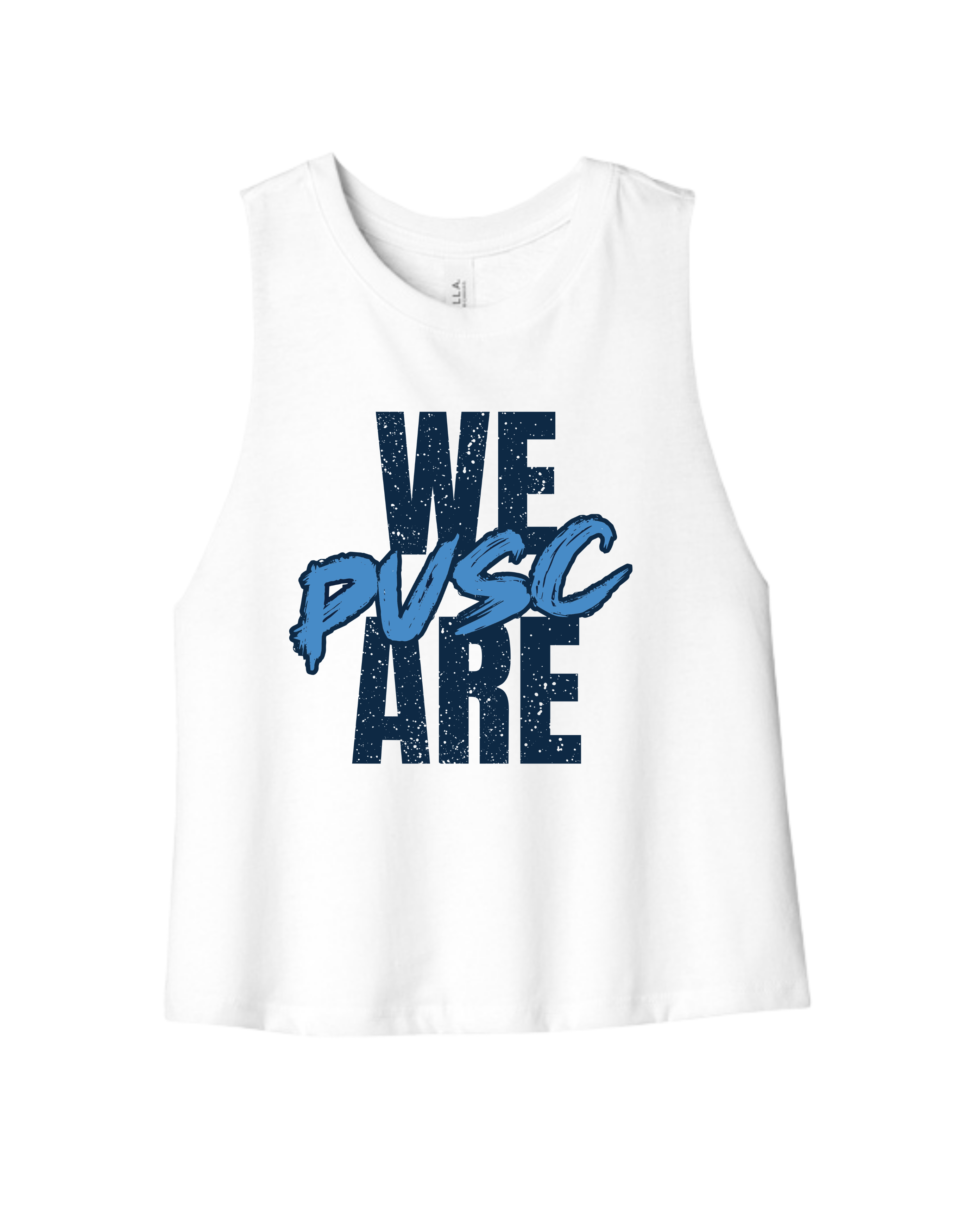 Bella Cropped Racerback Tank - White