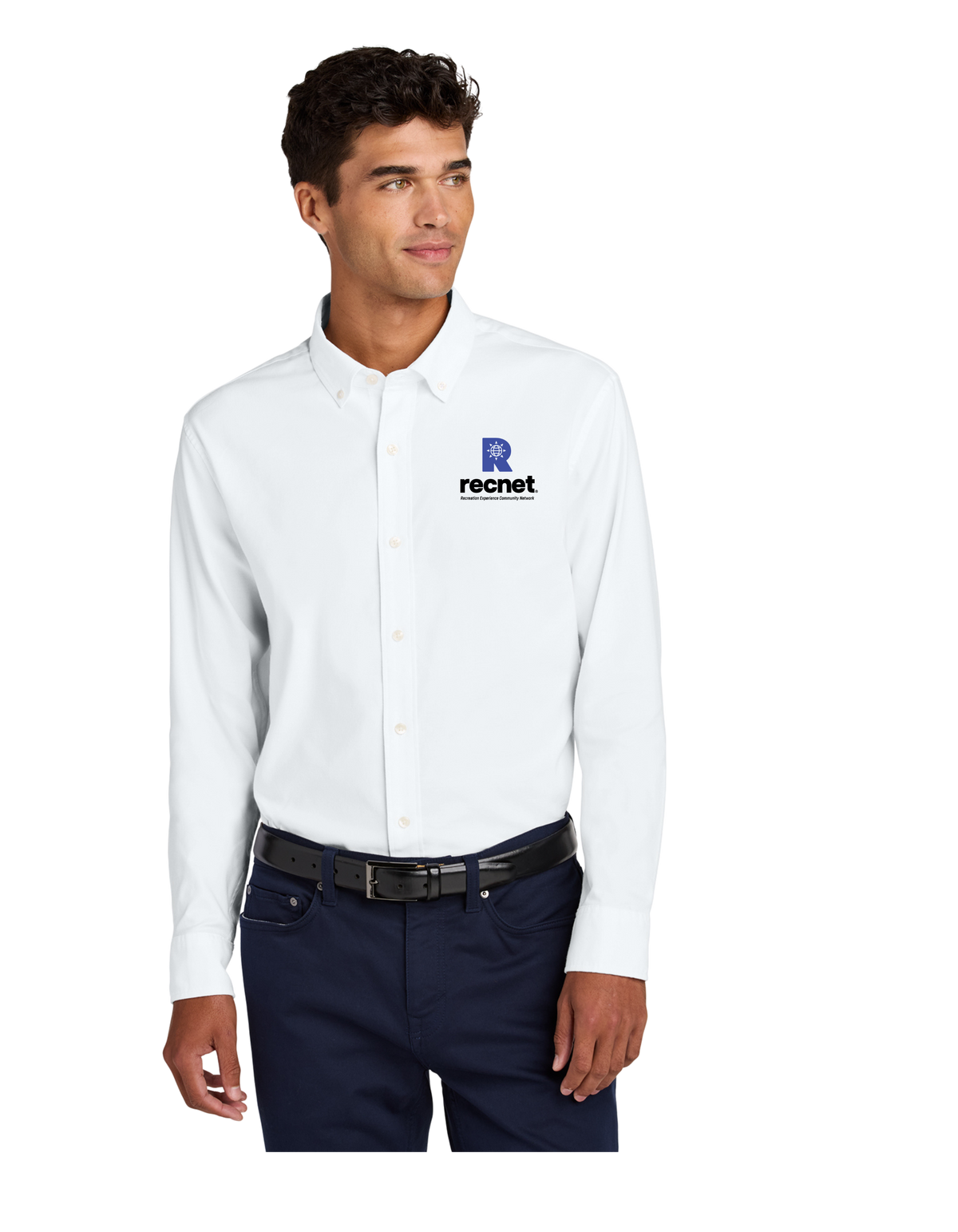 RECNET Logo – Long Sleeve Oxford Shirt