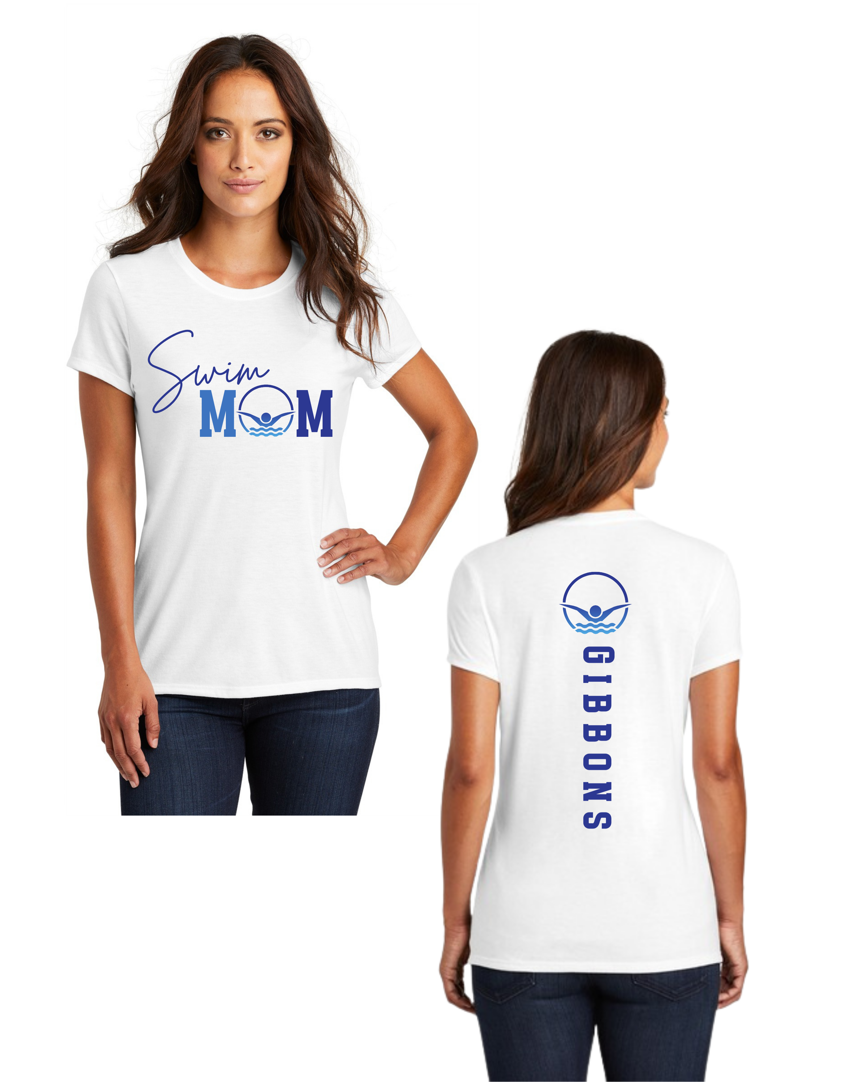 Personalized Swim Mom TriBlend Tee - Womens