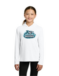 2026 Shearwater Sharks Logo Moisture Wick Long Sleeve Hoodie - Youth