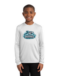 2026 Shearwater Sharks Logo Moisture Wick Long Sleeve - Youth