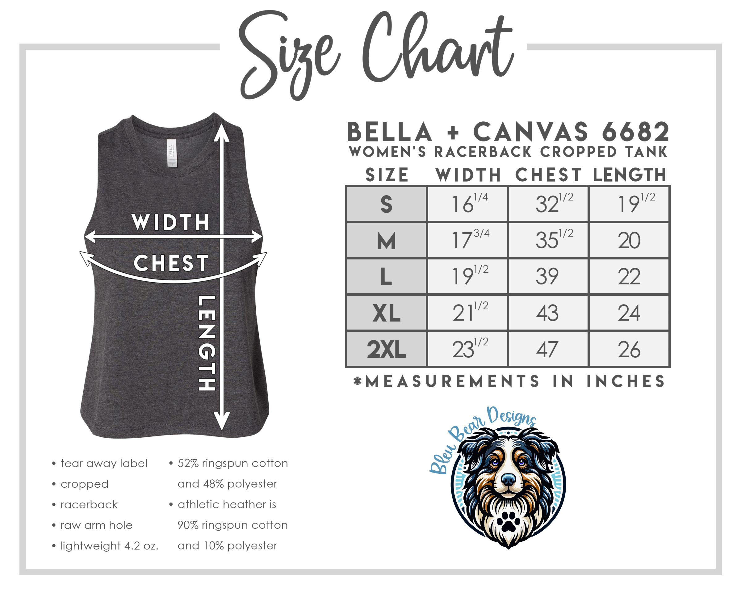 Bella Cropped Racerback Tank - Heather Navy