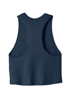 Bella Cropped Racerback Tank - Heather Navy