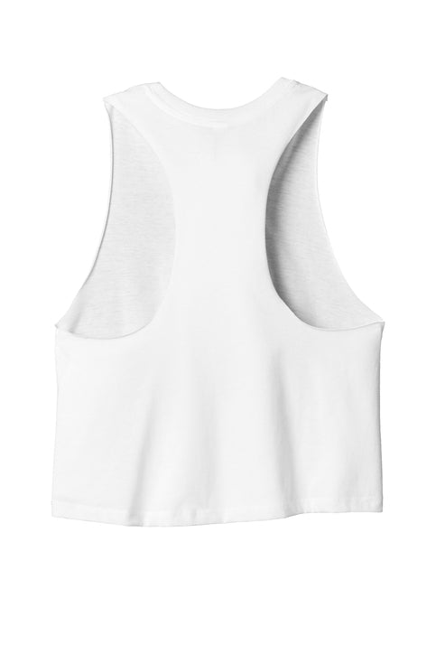 Bella Cropped Racerback Tank - White