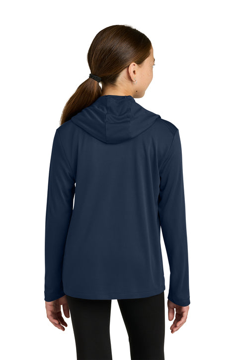 2026 Shearwater Sharks Logo Moisture Wick Long Sleeve Hoodie - Youth